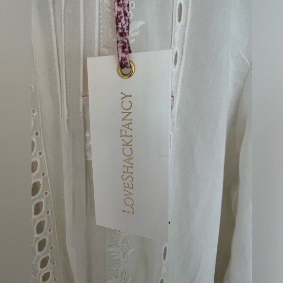 LoveshackFancy Lorelei Dress, Ivory, XS, NEW WITH TAGS, button back, side zip - Picture 13 of 16